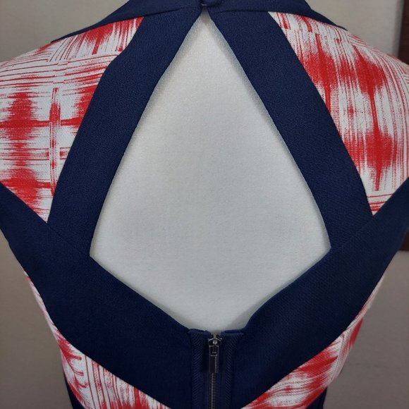 BCBG MAXAZRIA Averie Sleeveless Dress Blue Red NWOT SZ 4 - Picture 8 of 15